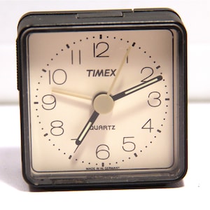 Ultra Rare TIMEX Travel Small Square Quartz Alarm Clock made in W. Germany
