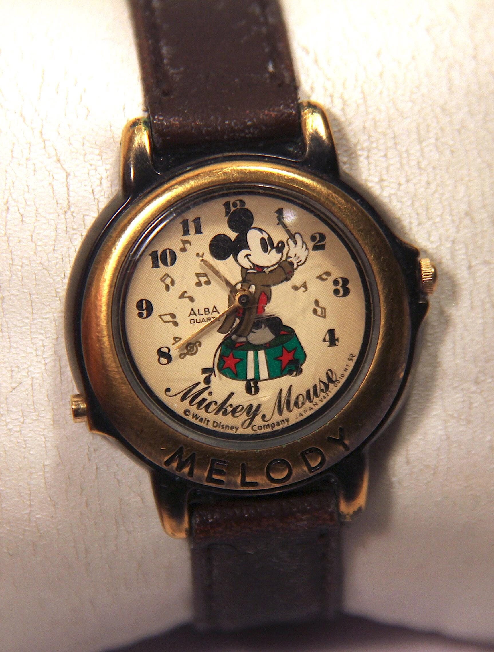 Super Rare Vintage Micky Mouse Watch Quartz Melody Alba Song Melodic Sounds Novelty Kids Mens Boys Etsy