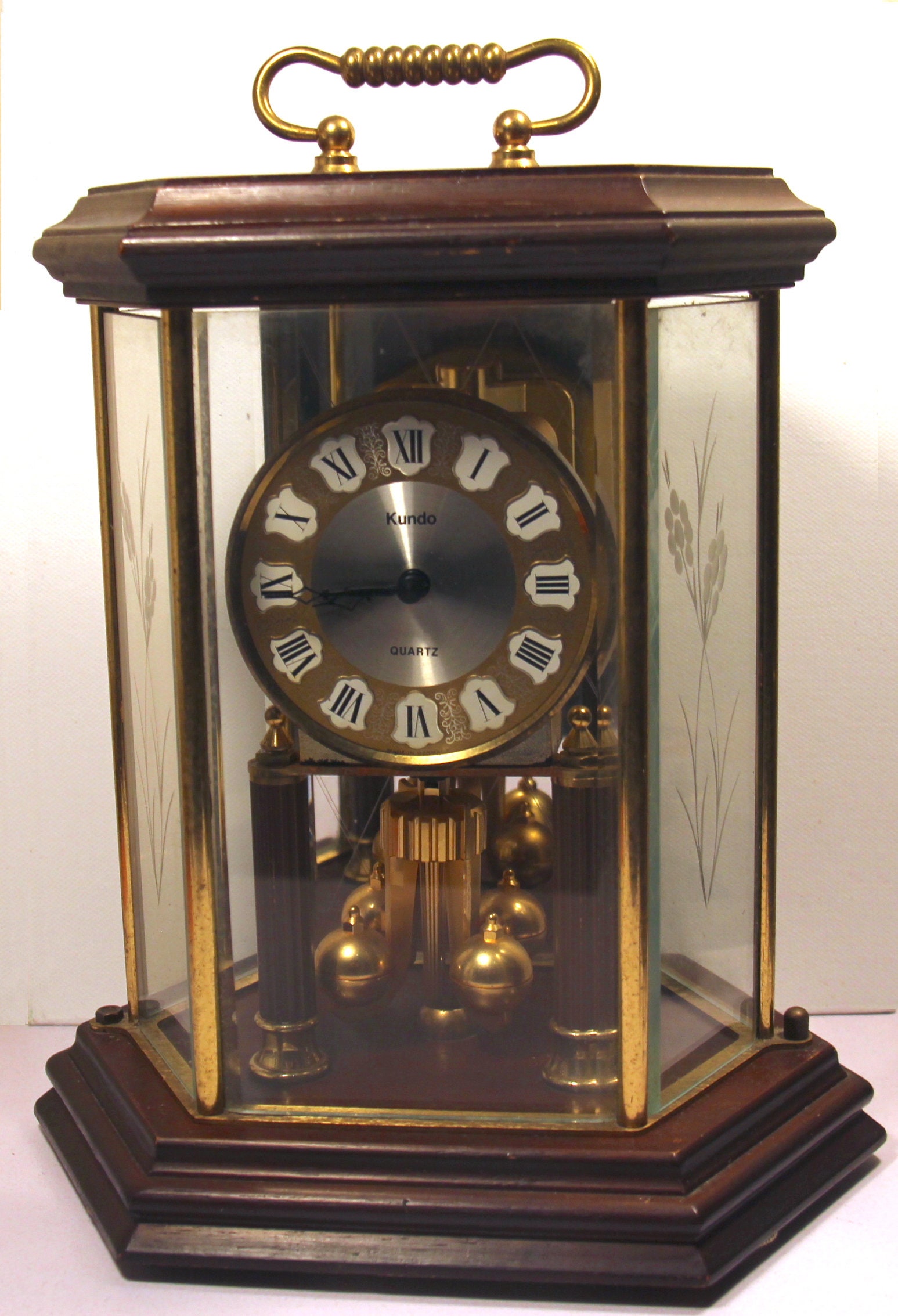 Rare Vintage Kundo Quartz Anniversary Carriage Clock Octagonal Battery