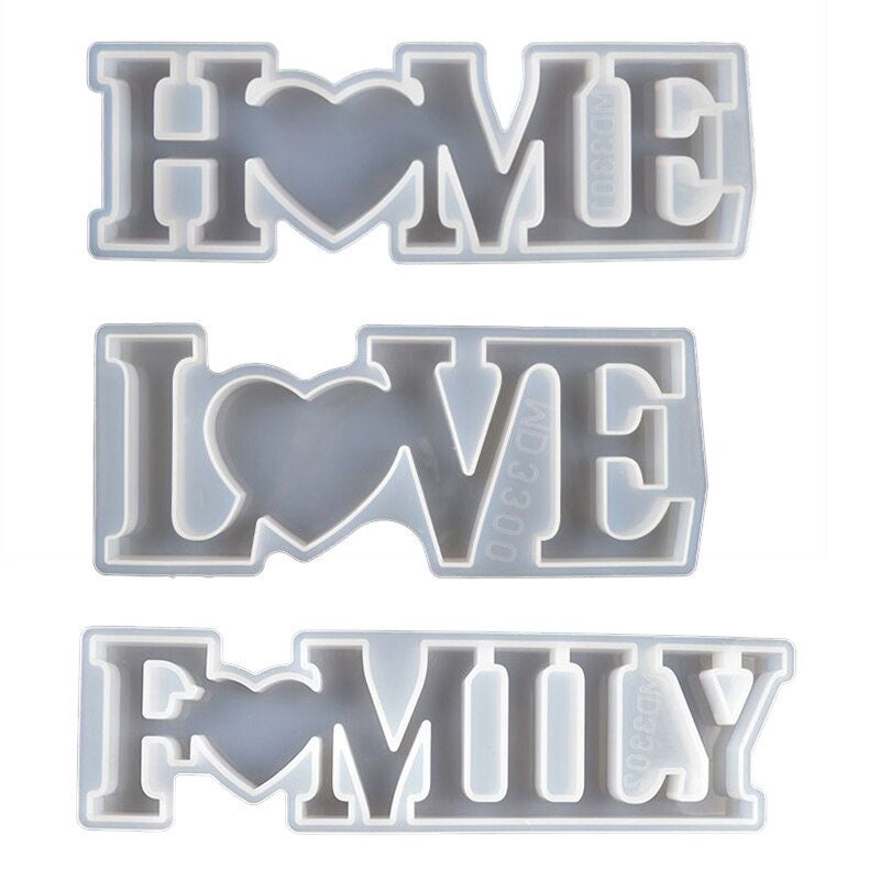 Stampo In Silicone Per Resina - Parole LOVE/HOME/FAMILY, Per Decorazioni Fai Da Te, Matrimoni O Regali