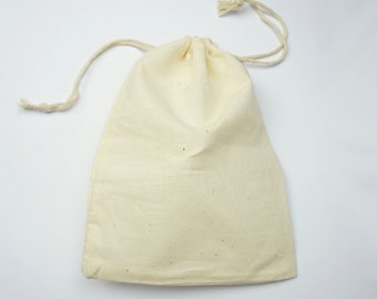 Conjunto de 10 sacos para lembrancinhas de algodão com cordão