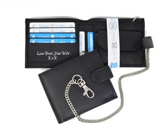 New  German Sport Tri Fold Wallet with Safety Chain 