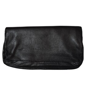 Personalised Fully Lined Black Genuine Leather Tobacco Pouch image 4