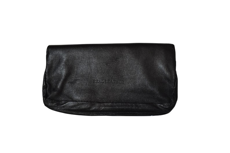 Personalised Fully Lined Black Genuine Leather Tobacco Pouch image 4