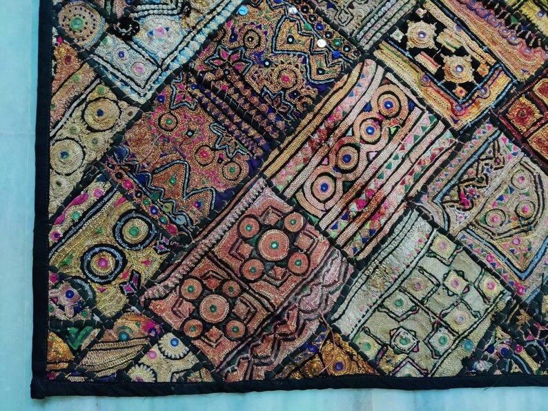 Vintage Antique Ethnic Pakistan Mirror Metallic Zari Work Etsy