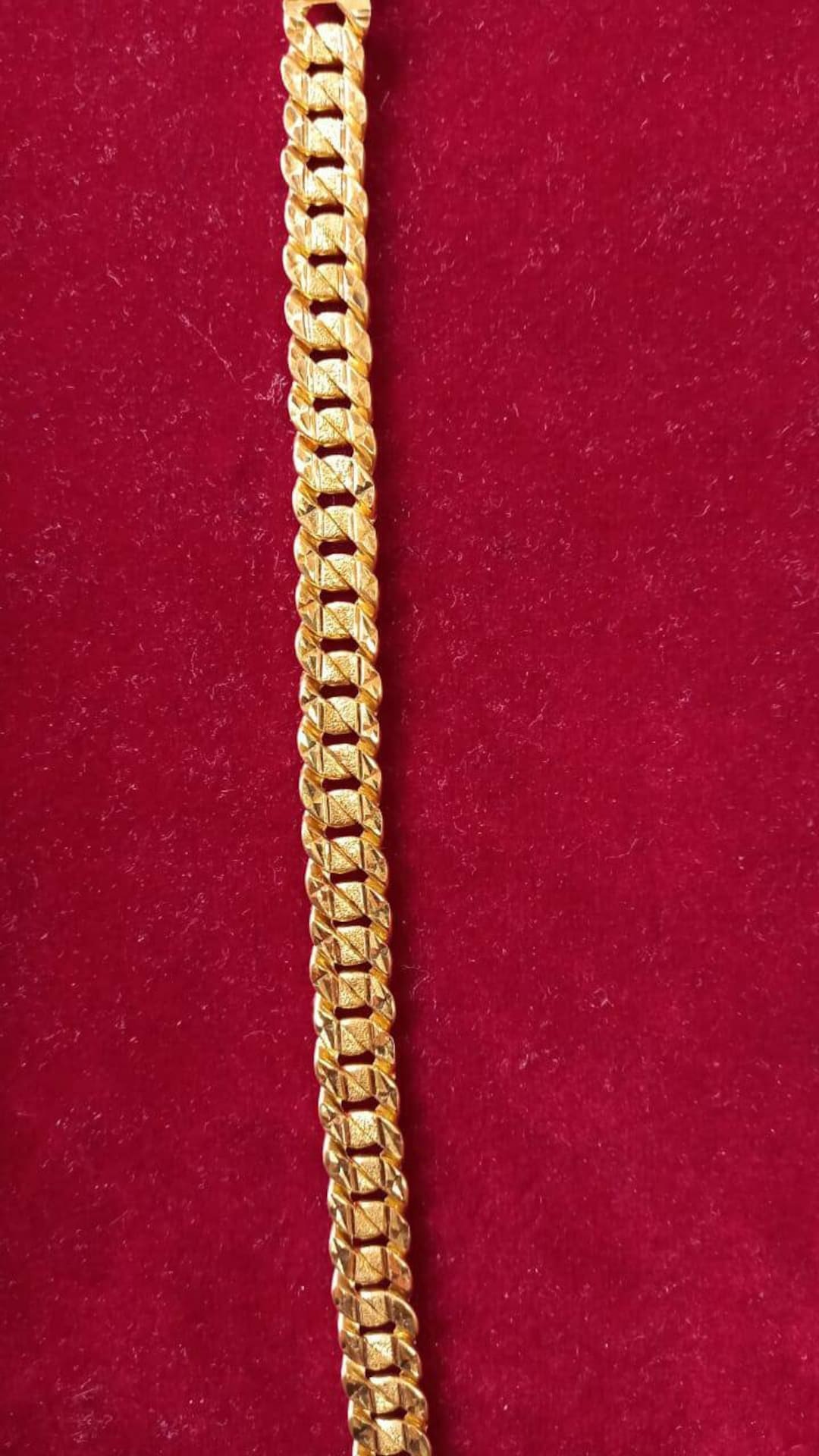 22K Gold Bracelet/men Bracelet/link Chain Bracelet/curb Chain Bracelet