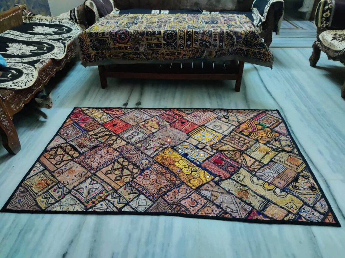 Vintage Antique Ethnic Pakistan Mirror Metallic Zari Work Hand Etsy