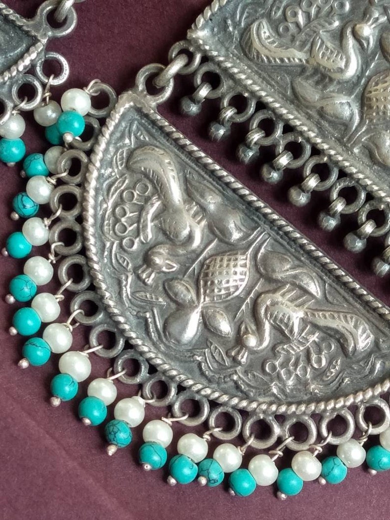 Tribal Style Silver Earring/ Rajasthani Design Earrings/ Etsy