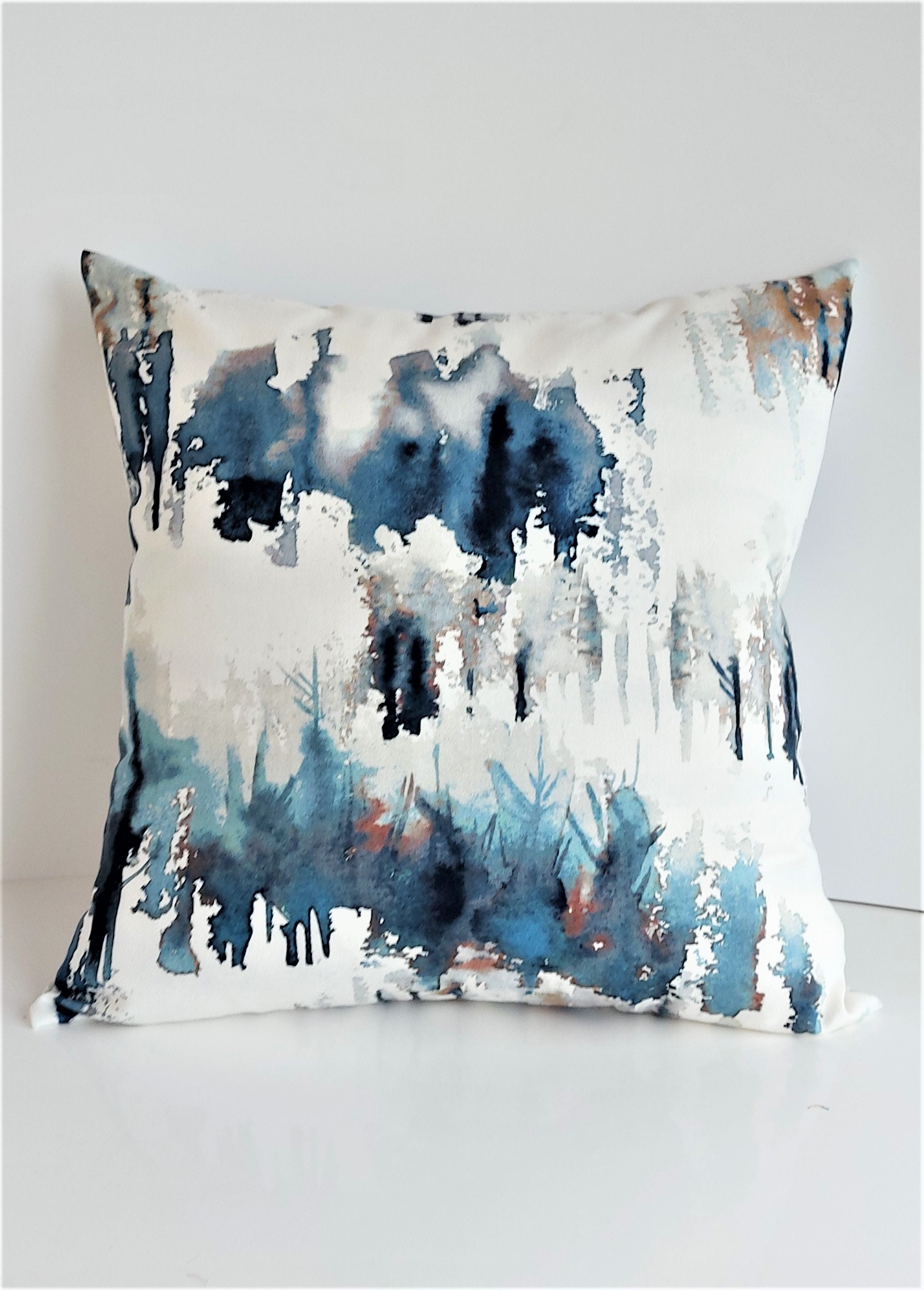 Blue abstract pillow deals