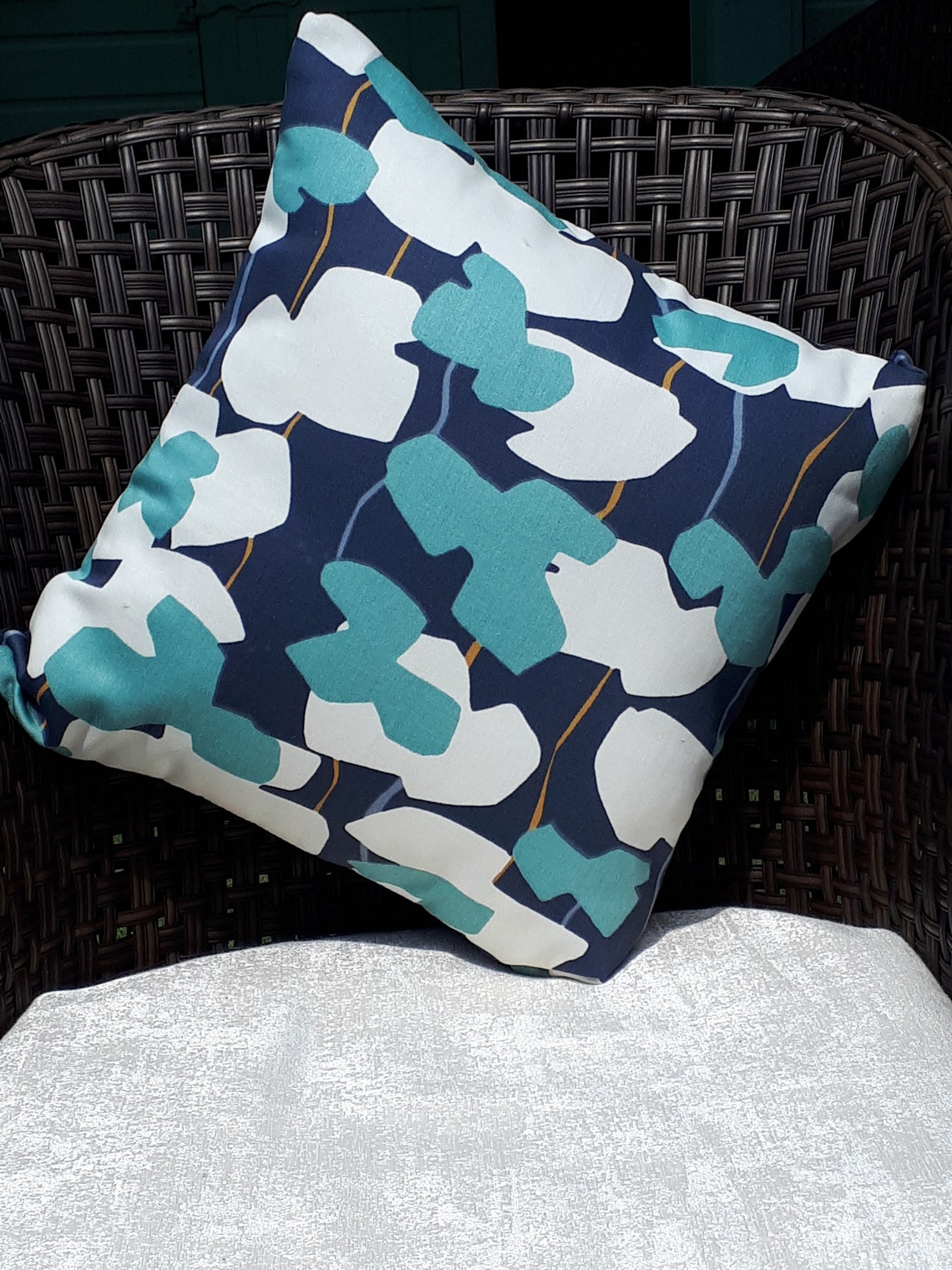 Blue Cushion Cover Blue Throw Pillow Blue Decorative Blue Etsy