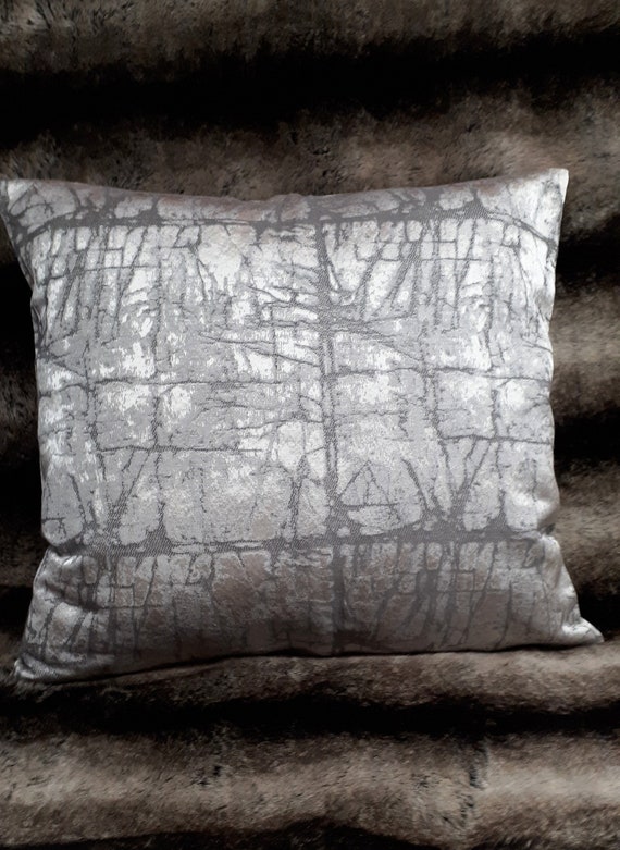 silver throw pillow covers