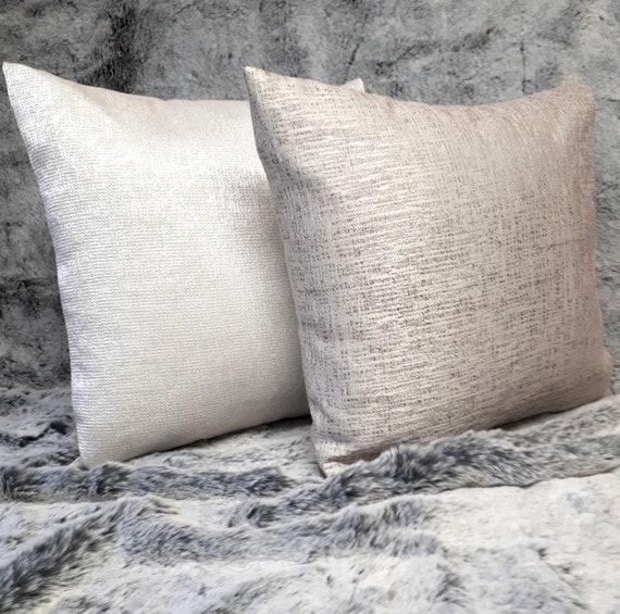 silver throw pillow covers