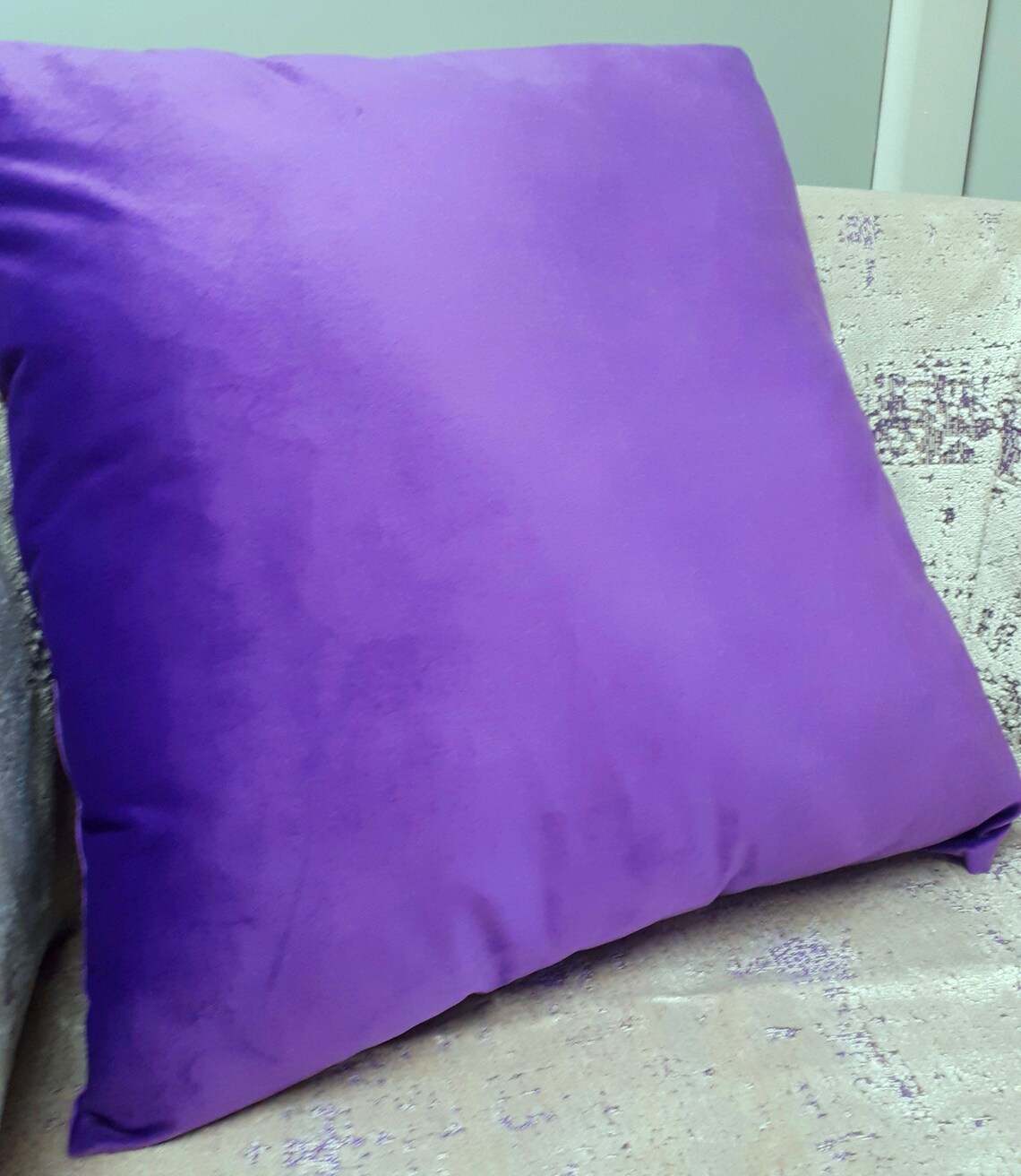 Purple Soft Velvet Cushion Cover Purple Throw Pillow Purple Etsy