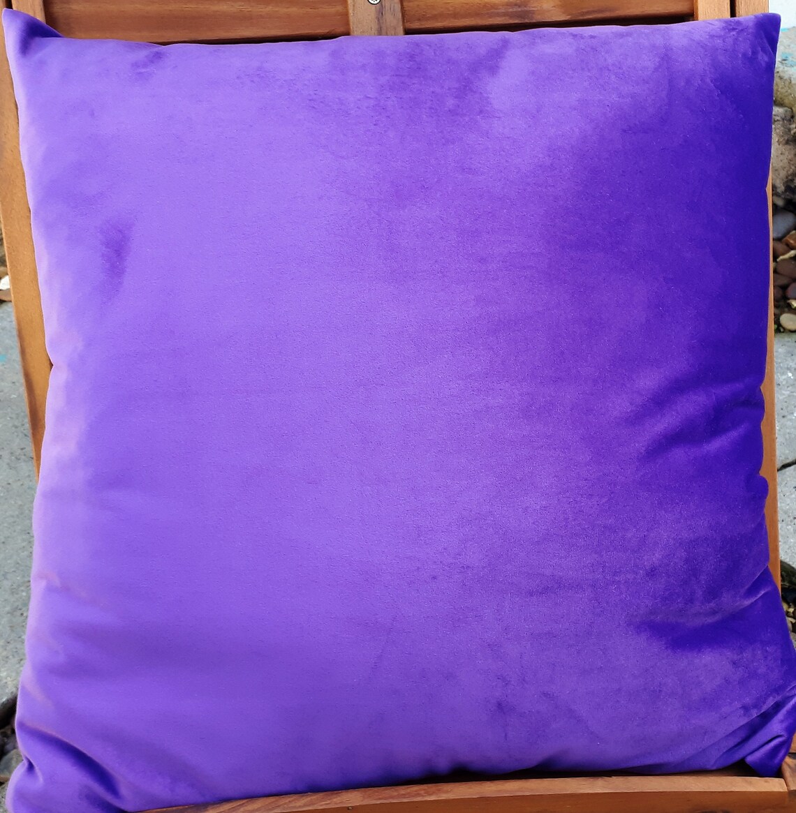 Purple Soft Velvet Cushion Cover Purple Throw Pillow Purple Etsy