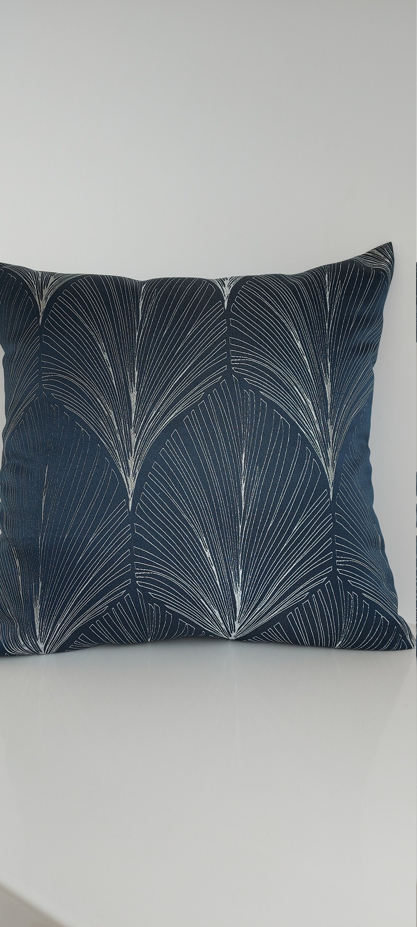Blue Art Deco Design Cushion Cover Blue Art Deco Design Etsy