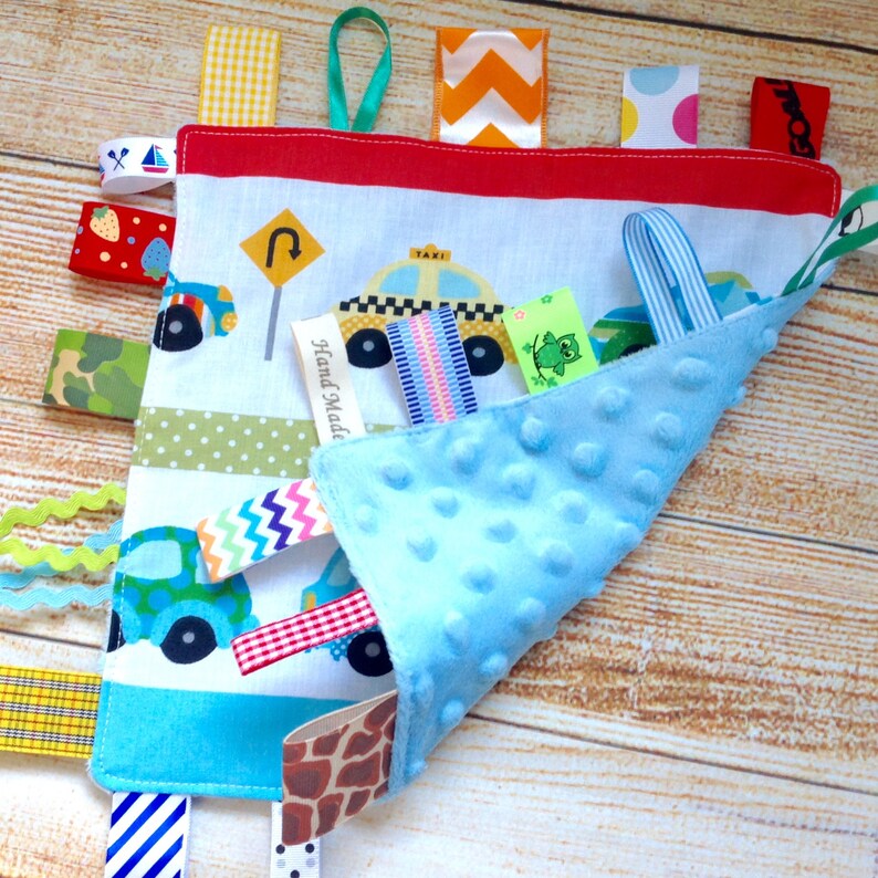 Tag Comforter In Pirate Fabric Handmade Taggy Blanket Cute !