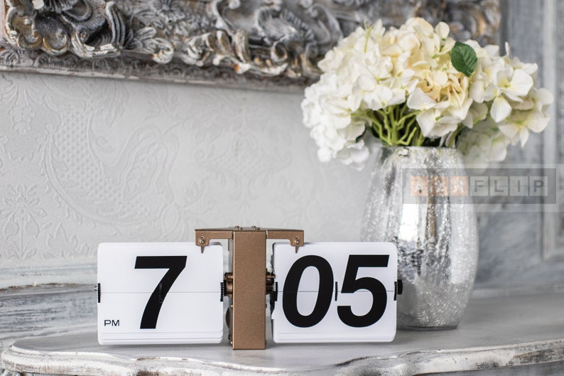 Big wall flipclock. Model Old Bronze Etsy