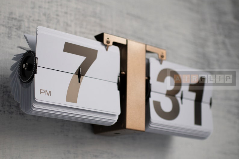 Big wall flipclock. Model Old Bronze Etsy