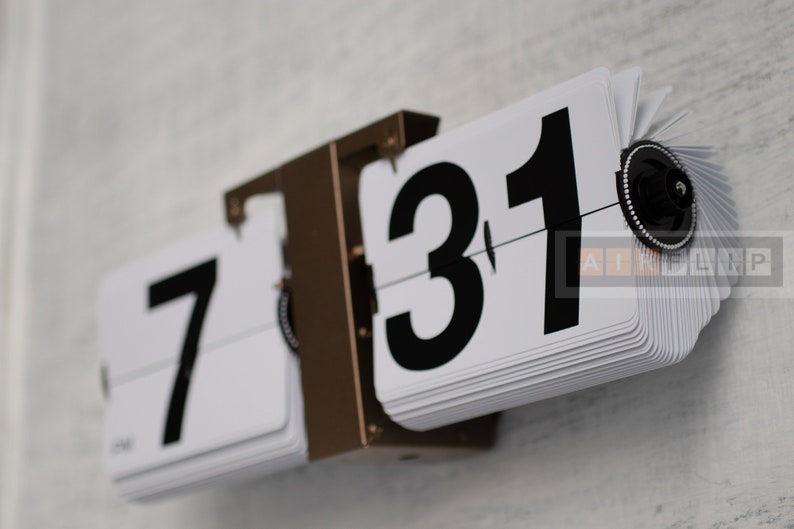 Big wall flipclock. Model Old Bronze Etsy