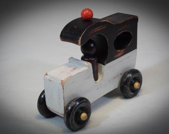 Handmade Wooden Toy Car, Vintage Look, Americana Collectible