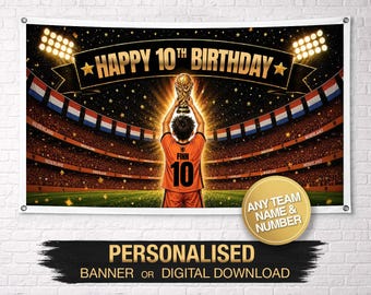 Personalized Birthday Banner | Football Birthday Banner | Custom Birthday Banner | Custom Name Banner | Birthday Party Decoration | Soccer