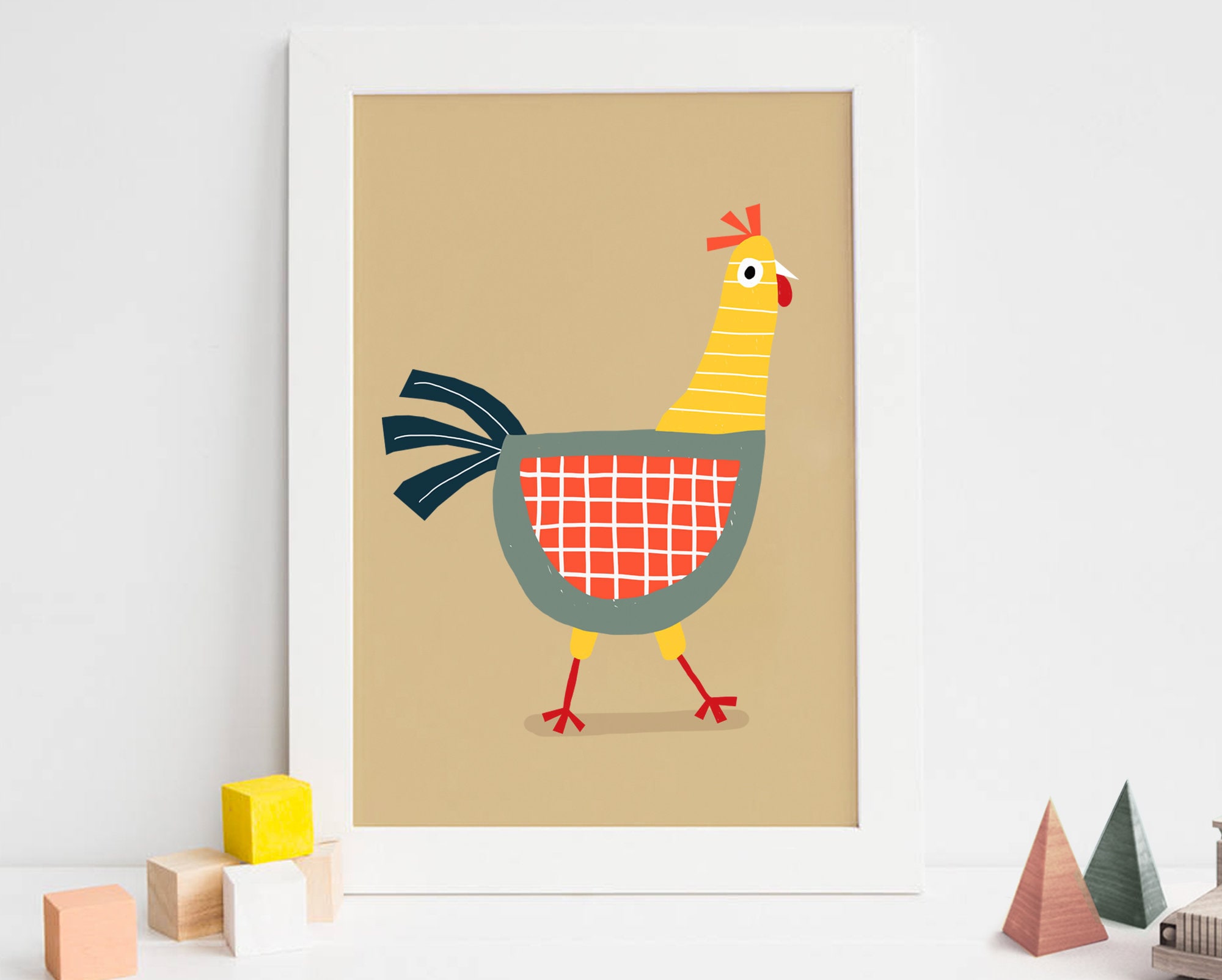 Chicken Illustration Chicken Print Children S Art Etsy