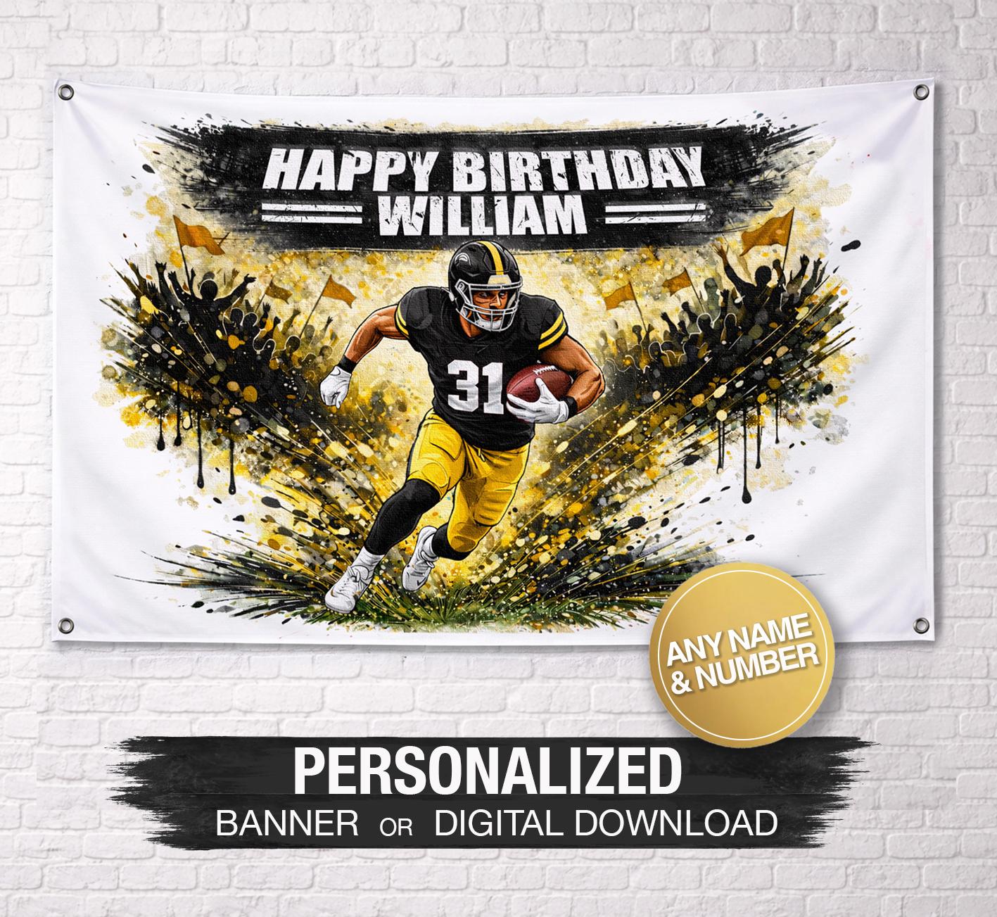 Drapeau Pittsburgh Steelers 90x150 Cm (3x5 Ft) – Bannière Football Américain – 100% Polyester