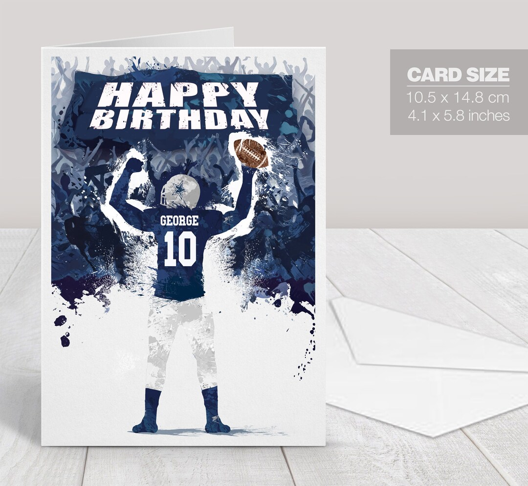 Personalised NFL Birthday Card, NFL Gift Card, NFL Birthday Card, Nfl