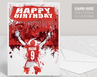 Personalisierte Geburtstagskarte, Fußball Geburtstagskarte, Geschenkkarte, Happy Birthday Karte, Fußballkarte, Fußball Happy Birthday Card, Geburtstag