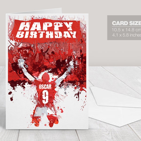 Carte d’anniversaire personnalisée, carte d’anniversaire de football, carte-cadeau, carte de joyeux anniversaire, carte de football, carte de joyeux anniversaire de football, anniversaire