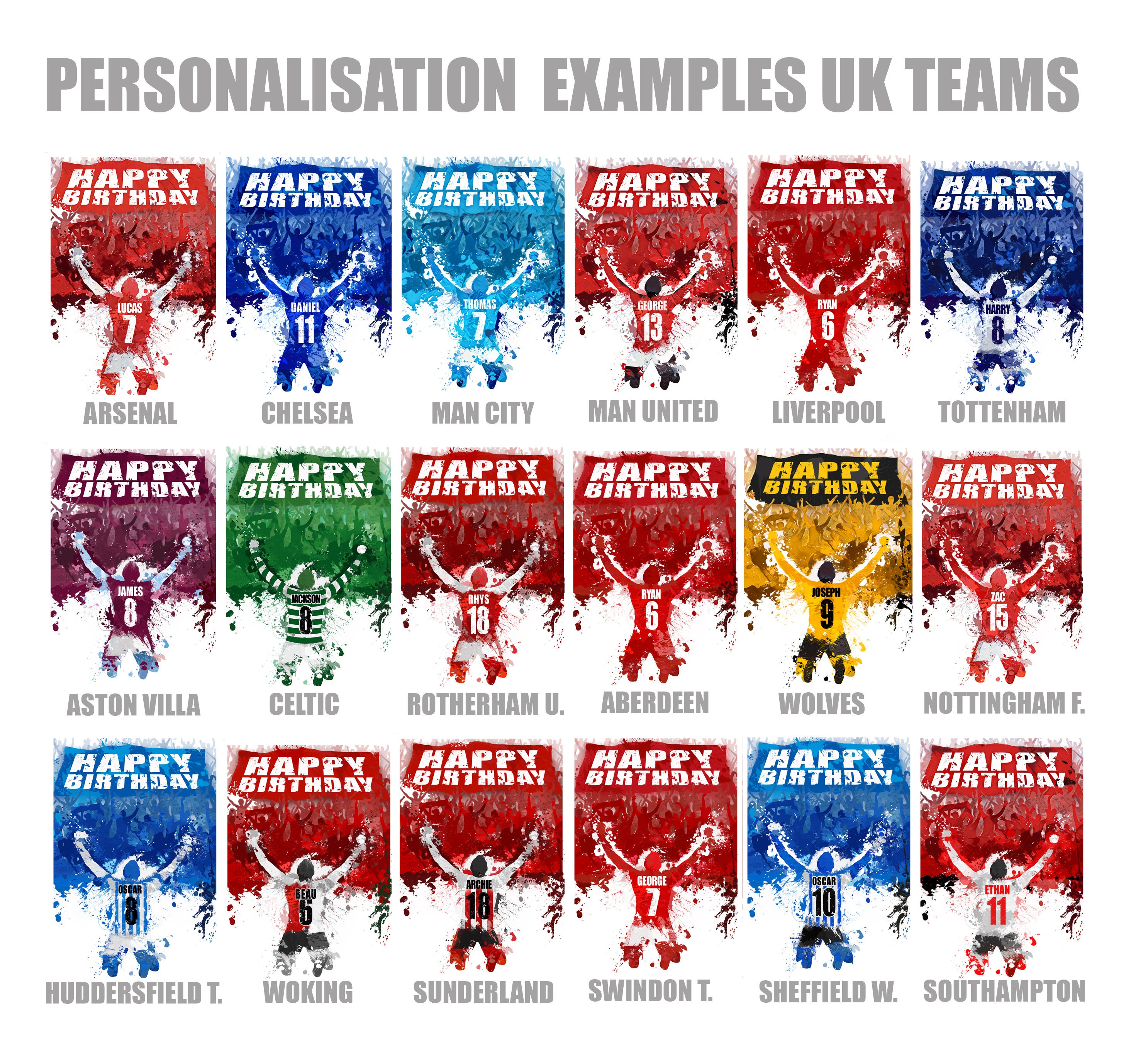Personalised Birthday Card Football Birthday Card Gift Card - Etsy UK
