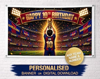 Personalized Birthday Banner | Football Birthday Banner | Custom Birthday Banner | Custom Name Banner | Birthday Party Decoration | Soccer