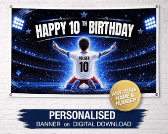 Personalized Hamburger SV Birthday Banner | Football Birthday Banner | Custom Birthday Banner | Custom Name Banner | Hamburger SV Birthday
