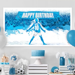 Gepersonaliseerde voetbal verjaardag banner, voetbal achtergrond, voetbal verjaardag achtergrond, voetbal partij banner, voetbal verjaardag banner, banner