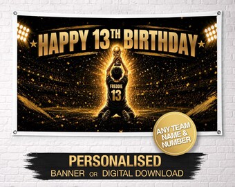 Personalisierte Geburtstagsbanner | Fußball-Geburtstagsbanner | Benutzerdefinierte Geburtstagsbanner | Benutzerdefinierte Name Banner | Geburtstags-Party-Dekoration | Fußball
