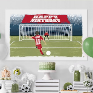 Gepersonaliseerde voetbal verjaardag banner, voetbal achtergrond, voetbal verjaardag achtergrond, voetbal partij banner, voetbal verjaardag banner, banner