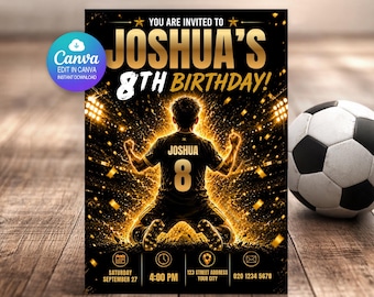 World Cup Party Einladung bearbeitbare Canva Vorlage | Fußballuhr Party einladen Erwachsene Kinder | Sofortiger digitaler Download