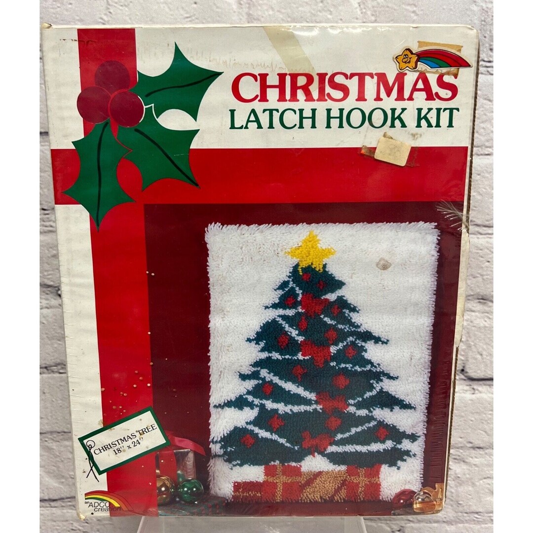 Vintage ADCO Christmas Latch Hook Kit Christmas Tree 1810 Gift for