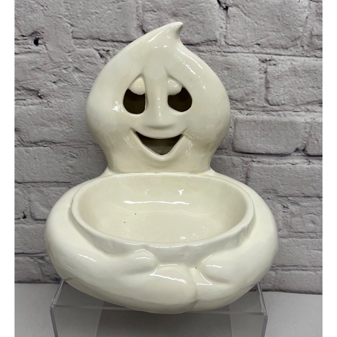 Vintage Halloween Ghost Candy Dish Ceramic Hobbyist Trinket Etsy
