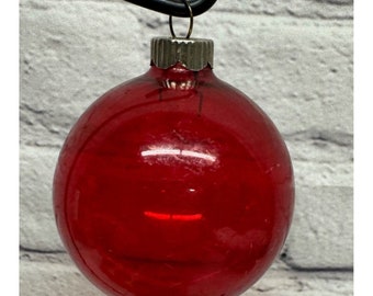 Vintage Red Unsilvered Glass WWII Christmas Ornament Shiny Brite