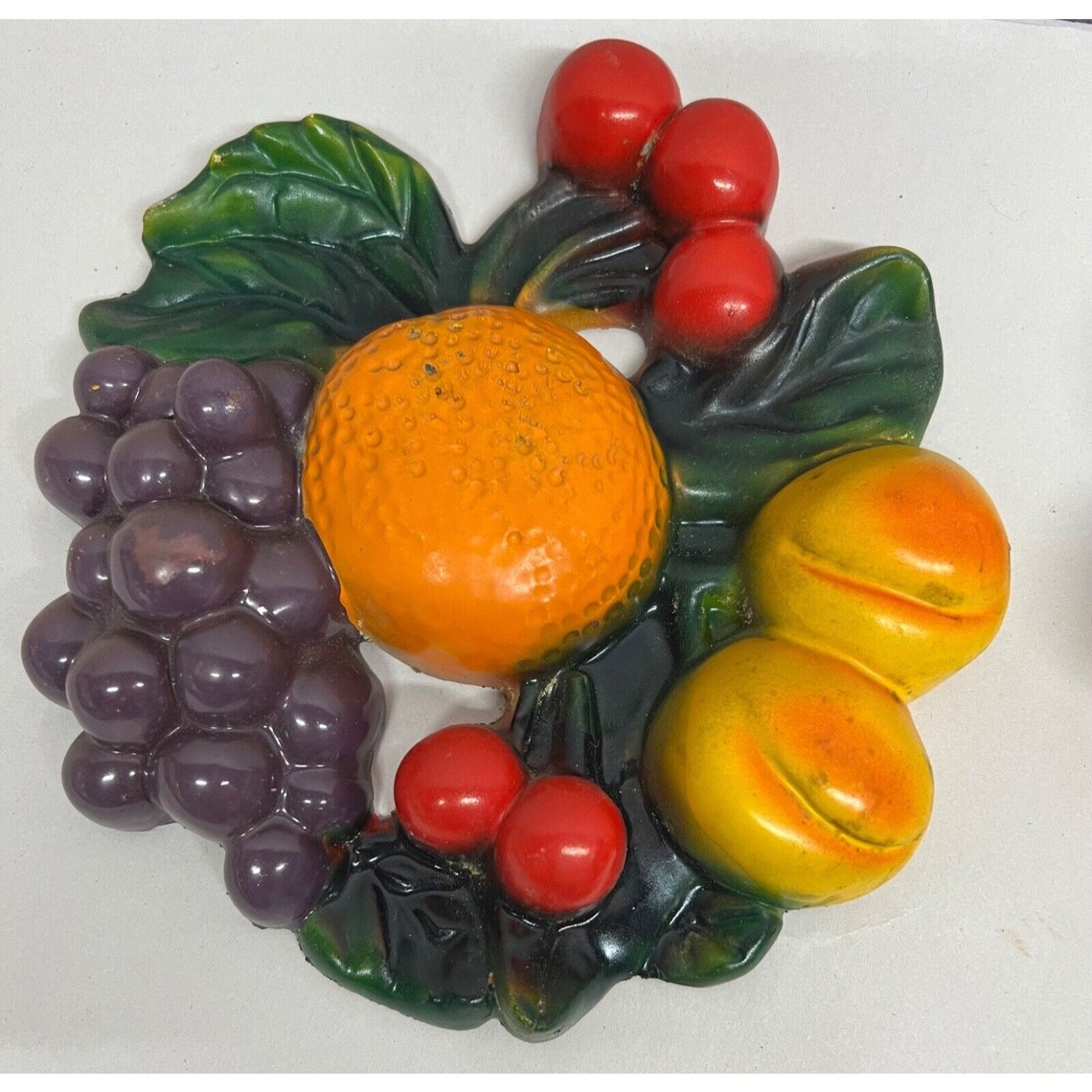 Vintage Chalkware Plaster Fruit Wall Hangings Cottagecore Etsy