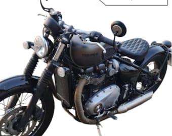 Triumph Bobber Real Leather Seat: Gel Pad, Fiberglass Base, exclude tariff and import duty