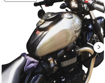 Triumph Bobber Tank Strap: Cowhide Leather Fuel Bag, Speed Master