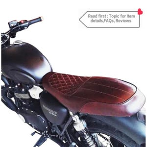 T120(Real leather)SEAT for TRIUMPH T120, Street Twin,T100 (New) 2016 to 2024,Street Cup (Seat included Base)Gel Pad, Diamond