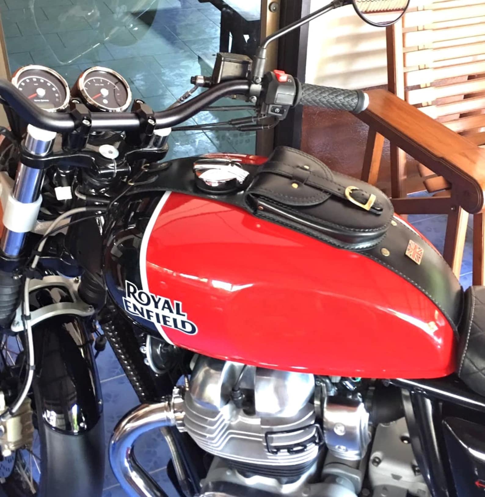 Bag Tank Strap Royal Enfield Interceptor 650 Real Leather Etsy