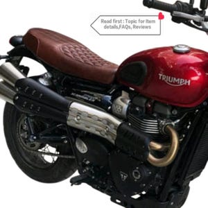 Street Scrambler 900 (Synthetic PU Leather) Pillion Seat for Triumph (New)2017 To Now ,Custom Design,High Quality
