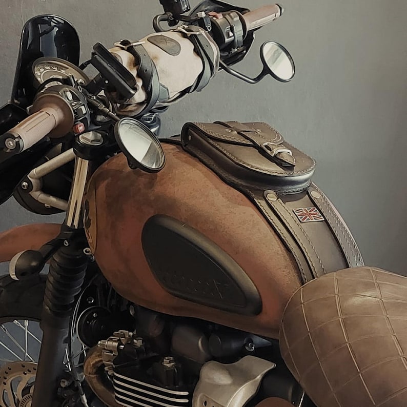 Real Leather Tank Bag Strap: Triumph Bonneville T100 T120 Street Twin Bild 15