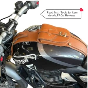 Triumph Speed400 Tank Bag Strap (Real Leather) for Triumph Speed 400, Scrambler400X High Quality Panel with Pouch