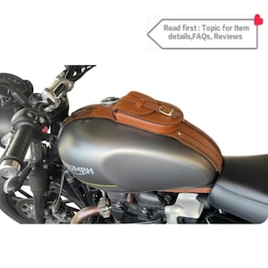 Triumph Speed 900 Tank Bag Strap (Real Leather) for Triumph Speed Twin 900 High Quality Panel with Pouch