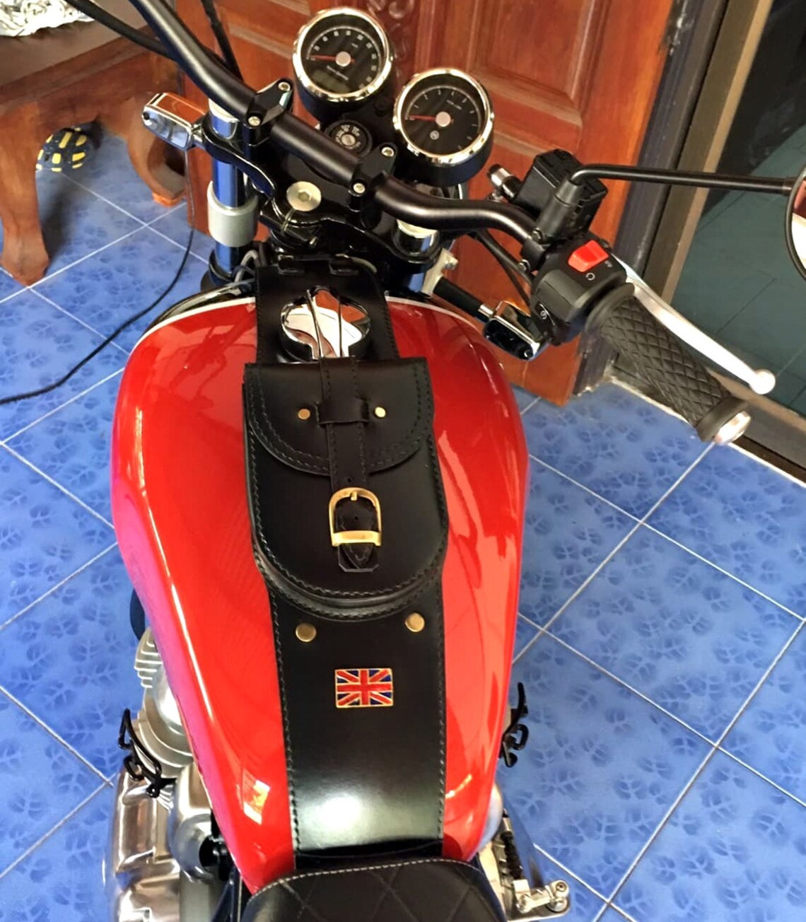 Bag Tank Strap Royal Enfield Interceptor 650 Real Leather Etsy